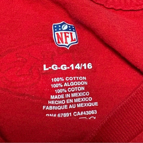 NFL Mahomes Chiefs Boy’s Large Red Tee - Picture 5 of 9